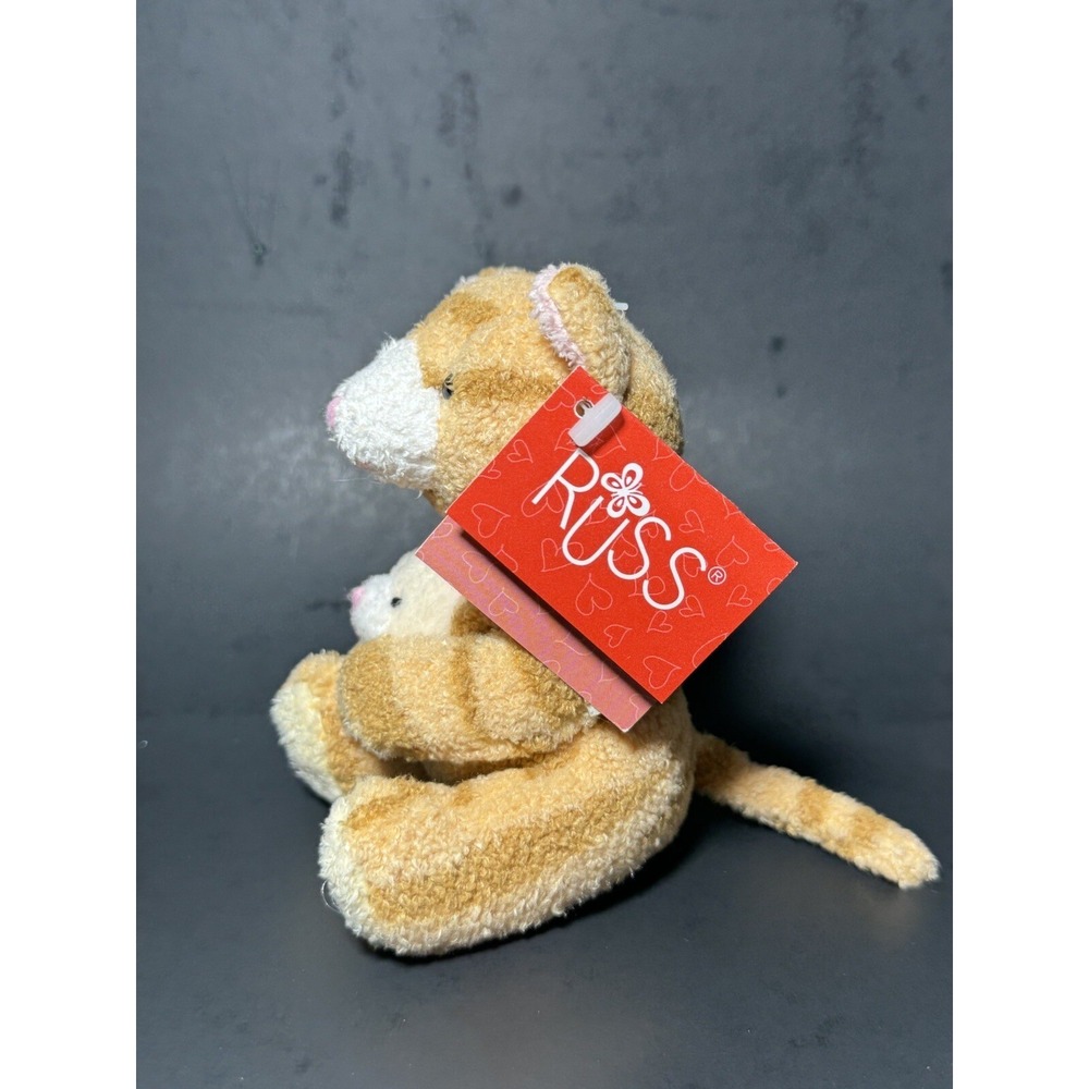 Vintage Russ Luv Pets Mother Tabbies Cat and Baby Bean Bag Plush 4" - Picture 4 of 11